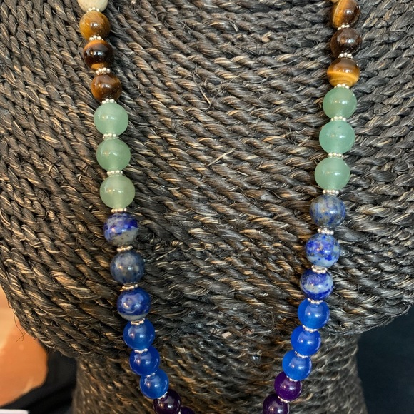 Sterling Silver SHIVAM genuine gemstone Chakra healing 18” necklace - Picture 3 of 9